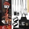 Squago BBQ Accesoires XXL Set Met Schort - Gereedschap - Gereedschapset Tang Borstel Mat -Barbecues Winkel 1031x1200