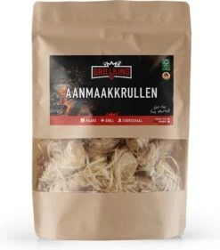 GrillKing - Houtwol Aanmaakkrullen 62 Stuks 800 Gram FSC® - Aanmaakwokkels - Lange Brandduur