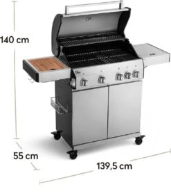 Burnhard Gas BBQ Big FRED Deluxe - 4 Branders - Incl. Keramische Infraroodbrander & Afdekhoes - Deluxe -Barbecues Winkel 1063x1200 7