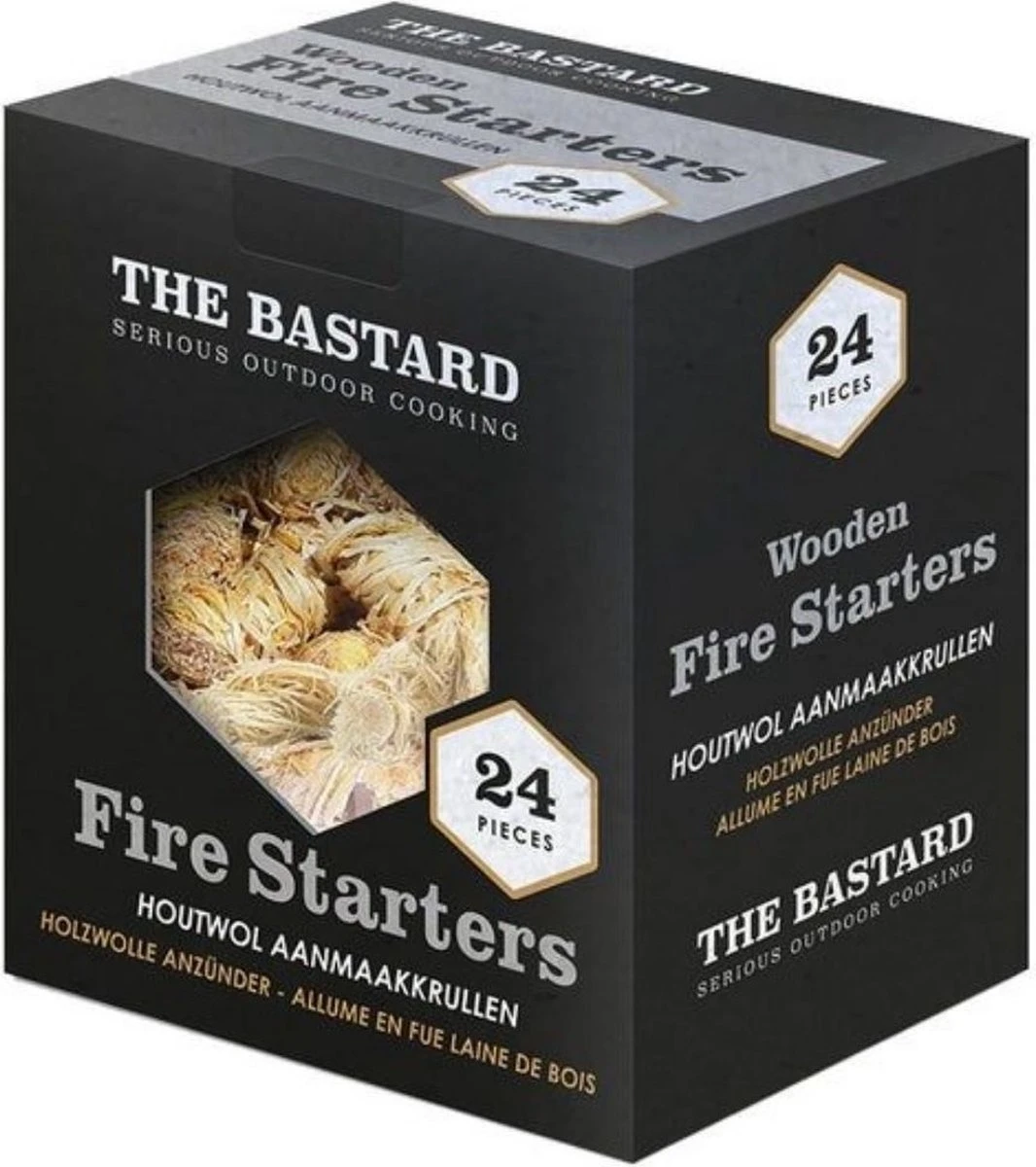 The Bastard Wooden Fire Starters - 24st 350gr - Houtkrullen BBQ - Houtwol Aanmaakkrullen 3 The Bastard Wooden Fire Starters - 24st 350gr - Houtkrullen BBQ - Houtwol Aanmaakkrullen