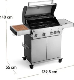 Burnhard Gas BBQ Big FRED Deluxe - 4 Branders - Incl. Keramische Infraroodbrander & Afdekhoes - Deluxe -Barbecues Winkel 1113x1200 2