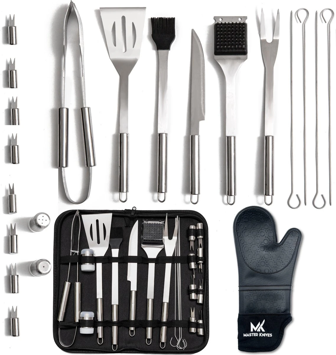 Bbq Accesoires – Bbq Gereedschap – Bbq Set – 22 Delig – RVS 3 Bbq Accesoires – Bbq Gereedschap – Bbq Set – 22 Delig – RVS