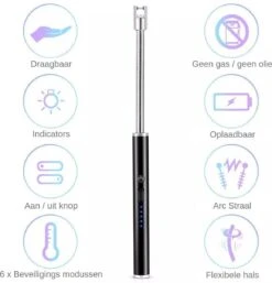 Merkloos BBQ Aansteker Oplaadbaar Met Usb Kabel - Elektrische Keuken Aansteker - Flexibele Aansteker - Zwart -Barbecues Winkel 1155x1200 2