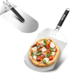 Bighorn Pizzaschep Voor BBQ En Oven-Inklapbare Handgreep -Pizzasnijder- Edelstaal -geschikt Als Broodschep En Ovenschep - SRPT01 -Barbecues Winkel 1163x1200