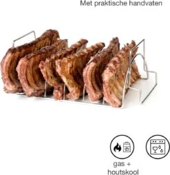 Barbecook Vlees & Ribrek - Spareribs Houder - RVS - Inox Barbecook Vlees & Ribrek - Spareribs Houder - RVS - Inox -Barbecues Winkel 1169x1200 2