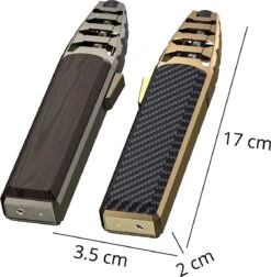 Merkloos Turbo Jetflame Aansteker - Gasbrander - Vuurwerk Torch - Crème Brûlée Brander - BBQ En Sigaren Aansteker - Windproof - Carbon Met Goudkleurige Metalen Behuizing -Barbecues Winkel 1177x1200 1