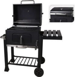 Houtskool BBQ Op Wielen + Tafel | Mat Zwart - X86000060 -Barbecues Winkel 1180x1200 5