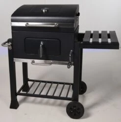 Houtskool BBQ Op Wielen + Tafel | Mat Zwart - X86000060 -Barbecues Winkel 1190x1200