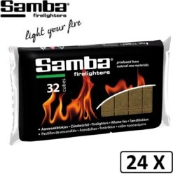 Samba Aanmaakblokjes Bruin á 24 X 32 Stuks - Omdoos Is 768 Aanmaakblokjes -Barbecues Winkel 1191x1200