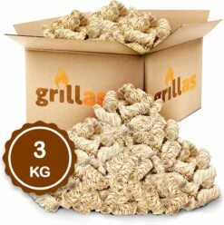 Aanmaakkrullen Voor BBQ Of Kachel | 3kg ECO FSC Gecertificeerd Aanmaakhout Barbecue - Biologisch En Duurzaam Aanmaakwokkels - Houtwol Wokkels - Barbeque Aansteker - Aanmaakblokjes - Accessoires - Ongeveer 240 Krullen -Barbecues Winkel 1195x1200 2