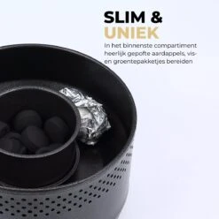 Ozocozy BBQ-ONE Houtskool Tafelbarbecue - Ø30 Cm- Zwart - Incl. Draagtas, Siliconen Bakkwast En RVS-Barbecuetang -Barbecues Winkel 1197x1200 3