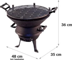 Potkachel Houtskoolbarbecue - 35 Cm - Gietijzer -Barbecues Winkel 1200x1000 3