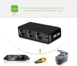 WiseGoods - Premium Auto Sigarettenaansteker Splitter - 4 Poorten USB - Autolader USB - Autolader Splitter - 12V Splitter -Barbecues Winkel 1200x1031
