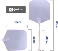 Qualux Pizzaschep Tweedelig – Pizzaschep Voor BBQ – Ophangbaar – Hout/rvs -Barbecues Winkel 1200x1075
