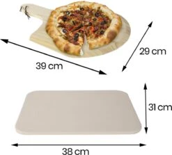 Buxibo 2in1 Pizzasteen - Voor BBQ & Oven - Inclusief Serveer Plank - Pizzabord/Pizzaplank - 30.5 X 38.1 X 1.4 Cm -Barbecues Winkel 1200x1085