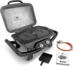 Burnhard Draagbare 2-Branders Gasbarbecue - Afdekhoes - BBQ Wayne -Barbecues Winkel 1200x1099