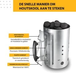 Kolen Starter GROOT - Brikettenstarter Met Veiligheidshandgreep - Snelstarter Voor Barbecue - BBQ Houtskool Starter -Barbecues Winkel 1200x1146