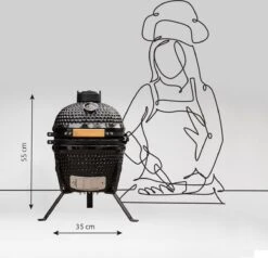 BluMill Kamado BBQ Egg - Kamado 13 Inch - Incl. Vlees Thermometer - Houtskoolbarbecues - Zwart - Ø 27cm -Barbecues Winkel 1200x1156 2