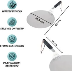 Nowad Pizzaschep RVS Rond - 30,5 Cm - PVC Handvat -Barbecues Winkel 1200x1179