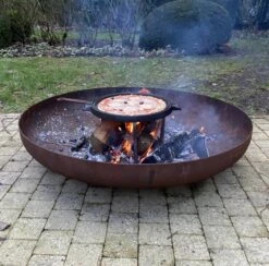 Chefs Cuisine Gietijzeren Grillpan - Grillpan Gietijzer - Gietijzer Bbq Grillpan - Gietijzeren Grillplaat - Pizzasteen - Plancha Gietijzer - Gietijzeren Bakplaat - Rond 36 Cm - Dubbelzijdig -Barbecues Winkel 1200x1187 8