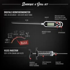 Mountain Jack® 40-Delige Luxe BBQ Grill Accessoires Set In Roestvrij Staal – Barbecue Gereedschap – Tangenset, Vlees Thermometer, Vleestang, Borstel, Spiezen, Vleesmes, Vleesvork 18 Mountain Jack® 40-Delige Luxe BBQ Grill Accessoires Set In Roestvrij Staal – Barbecue Gereedschap – Tangenset, Vlees Thermometer, Vleestang, Borstel, Spiezen, Vleesmes, Vleesvork -Barbecues Winkel 1200x1199 1