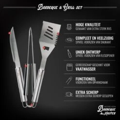 Mountain Jack® 40-Delige Luxe BBQ Grill Accessoires Set In Roestvrij Staal – Barbecue Gereedschap – Tangenset, Vlees Thermometer, Vleestang, Borstel, Spiezen, Vleesmes, Vleesvork 14 Mountain Jack® 40-Delige Luxe BBQ Grill Accessoires Set In Roestvrij Staal – Barbecue Gereedschap – Tangenset, Vlees Thermometer, Vleestang, Borstel, Spiezen, Vleesmes, Vleesvork -Barbecues Winkel 1200x1200 113