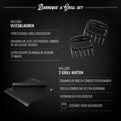 Mountain Jack® 40-Delige Luxe BBQ Grill Accessoires Set In Roestvrij Staal – Barbecue Gereedschap – Tangenset, Vlees Thermometer, Vleestang, Borstel, Spiezen, Vleesmes, Vleesvork 19 Mountain Jack® 40-Delige Luxe BBQ Grill Accessoires Set In Roestvrij Staal – Barbecue Gereedschap – Tangenset, Vlees Thermometer, Vleestang, Borstel, Spiezen, Vleesmes, Vleesvork -Barbecues Winkel 1200x1200 116
