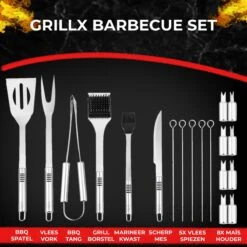 GrillX Barbecue Gereedschap Set - 19-delig - Inclusief Luxe Draagtas - BBQ Accesoires - Gereedschapset -Barbecues Winkel 1200x1200 124