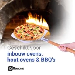 Qualux Pizzaschep Tweedelig – Pizzaschep Voor BBQ – Ophangbaar – Hout/rvs -Barbecues Winkel 1200x1200 155