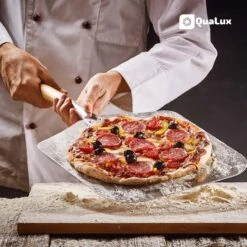 Qualux Pizzaschep Tweedelig – Pizzaschep Voor BBQ – Ophangbaar – Hout/rvs -Barbecues Winkel 1200x1200 156