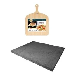 ETNA Pizza Set - Grote Pizzasteen & GRATIS Pizzaschep - 30 Cm X 38 Cm - Echt Italiaanse Pizzasteen - Broodbaksteen - BBQ Pizzasteen - Gemaakt Van Lavasteen Uit De Etna - Non-stick - Eppicotispai -Barbecues Winkel 1200x1200 212