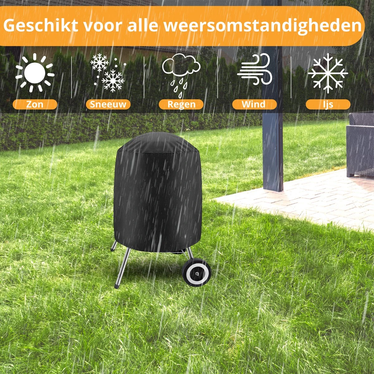 Ronde Waterdichte BBQ Hoes - Barbecue Accessoires - 57 Cm Diameter - 92 Cm Hoog 4 Ronde Waterdichte BBQ Hoes - Barbecue Accessoires - 57 Cm Diameter - 92 Cm Hoog - Afbeelding 2