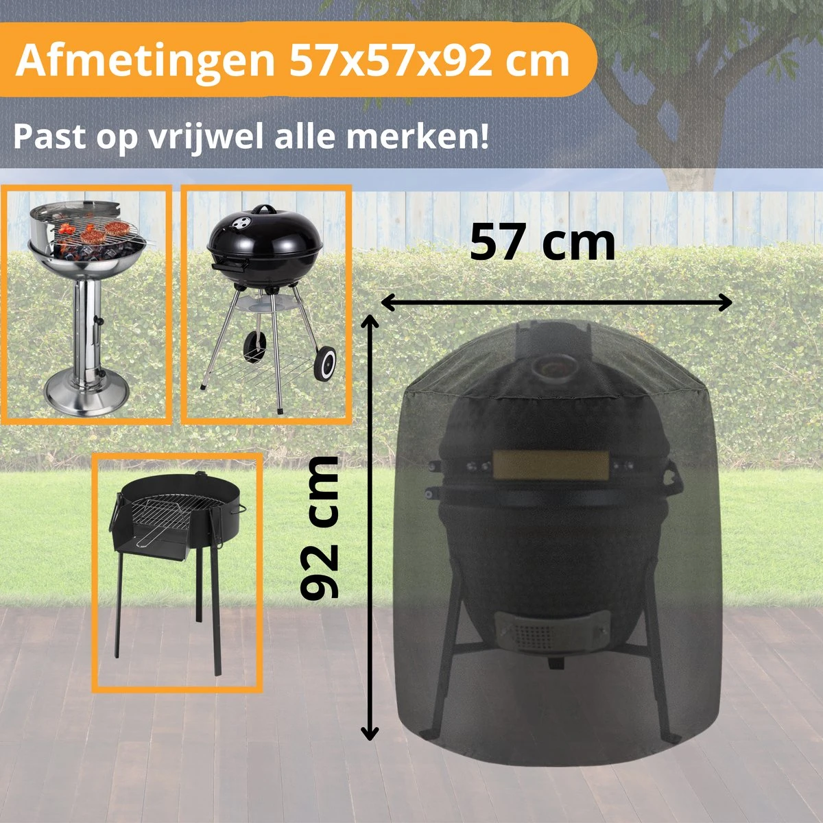 Ronde Waterdichte BBQ Hoes - Barbecue Accessoires - 57 Cm Diameter - 92 Cm Hoog 7 Ronde Waterdichte BBQ Hoes - Barbecue Accessoires - 57 Cm Diameter - 92 Cm Hoog - Afbeelding 5