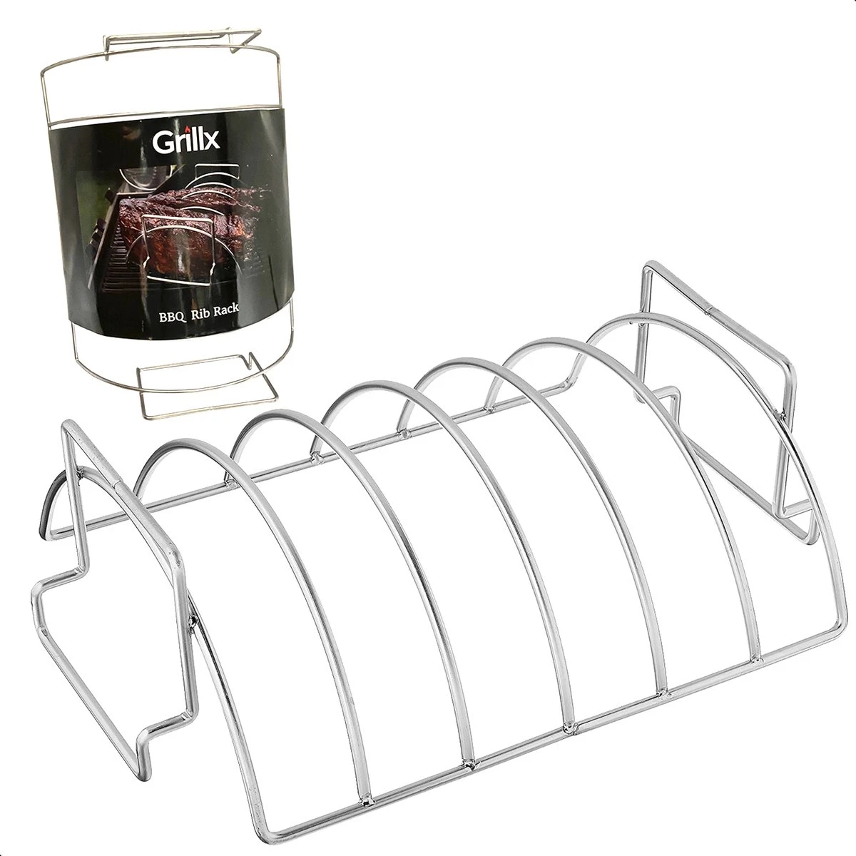 GrillX Sparerib Rek BBQ - Rib Rack Houder - Barbecue Spareribs Rek - BBQ Accesoires 3 GrillX Sparerib Rek BBQ - Rib Rack Houder - Barbecue Spareribs Rek - BBQ Accesoires