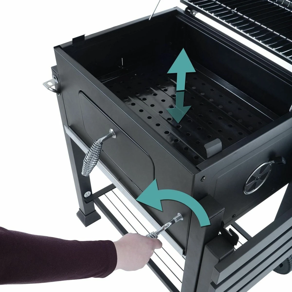 Vaggan Luxe Houtskool Barbecue - Grilloppervlak (LxB) 44 X 32 Cm - Staal - Matzwart 8 Vaggan Luxe Houtskool Barbecue - Grilloppervlak (LxB) 44 X 32 Cm - Staal - Matzwart - Afbeelding 6