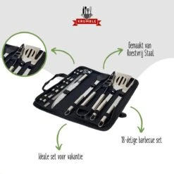 Krumble 18-delige Barbecue Set / Roestvrijstalen BBQ Set Van 18 / Inclusief Handige Opbergtas - RVS -Barbecues Winkel 1200x1200 61