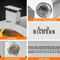 Bighorn Outdoor Edelstaal Gas Pizza Oven - Draagbare Gas Barbecue - Edelstaal -Model SRGG20001 -Barbecues Winkel 1200x1200 624