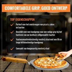 Inpro Pizzaschep RVS - Rond - Voor BBQ En Oven - Pizzaspatel - Taartschep - Houten Handvat - BBQ Gereedschap - Keukengerei - 30 Cm Diameter - Spatel -Barbecues Winkel 1200x1200 65