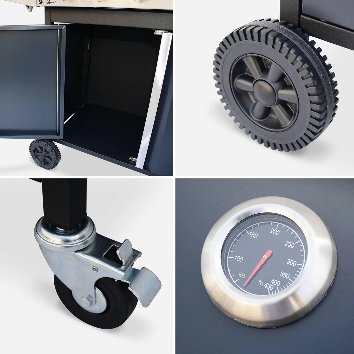 Alice's Garden Gas BBQ Bazin 4 - 5 Branders - Antraciet - Grilloppervlak 64,6x39,3cm 5 Alice's Garden Gas BBQ Bazin 4 - 5 Branders - Antraciet - Grilloppervlak 64,6x39,3cm - Afbeelding 3