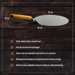 Inpro Pizzaschep RVS - Rond - Voor BBQ En Oven - Pizzaspatel - Taartschep - Houten Handvat - BBQ Gereedschap - Keukengerei - 30 Cm Diameter - Spatel -Barbecues Winkel 1200x1200 67