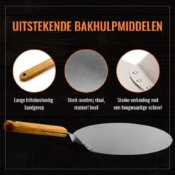 Inpro Pizzaschep RVS - Rond - Voor BBQ En Oven - Pizzaspatel - Taartschep - Houten Handvat - BBQ Gereedschap - Keukengerei - 30 Cm Diameter - Spatel -Barbecues Winkel 1200x1200 68