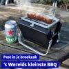 Mikamax Draagbare Mini BBQ - Barbecue - 's Werelds Kleinste Barbecue - Past In Je Broekzak - 18 × 6 × 15,5 Cm - 714 Gram - Mat Zwart -Barbecues Winkel 1200x1200 707