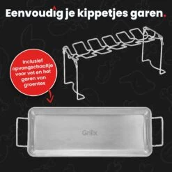 GrillX Kippenvleugelhouder - Kiphouder Voor BBQ & Oven - RVS - BBQ Accesoires 13 GrillX Kippenvleugelhouder - Kiphouder Voor BBQ & Oven - RVS - BBQ Accesoires -Barbecues Winkel 1200x1200 76