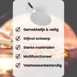 Nowad Pizzaschep RVS Rond - 30,5 Cm - PVC Handvat -Barbecues Winkel 1200x1200 84