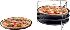 Pizza - Pizzarek - Pizza Oven - Zenker - Pizzabakset - 5 Delige Set Voor 4 Pizza's - Ø 28,5 Cm - Antiaanbaklaag Van ILAG® - Pizzaplaat - Pizza -Barbecues Winkel 1200x519