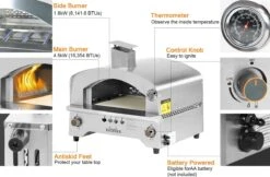 Bighorn Outdoor Edelstaal Gas Pizza Oven - Draagbare Gas Barbecue - Edelstaal -Model SRGG20001 -Barbecues Winkel 1200x787