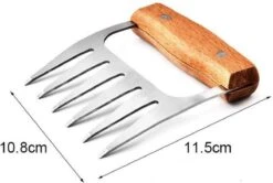GrillX Luxe Vleesklauwen - Houten Handvat - RVS Meat Claws - Vleesshredder - Pulled Pork, Chicken - BBQ Accesoires -Barbecues Winkel 1200x806