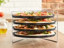 Pizza - Pizzarek - Pizza Oven - Zenker - Pizzabakset - 5 Delige Set Voor 4 Pizza's - Ø 28,5 Cm - Antiaanbaklaag Van ILAG® - Pizzaplaat - Pizza -Barbecues Winkel 1200x900 6