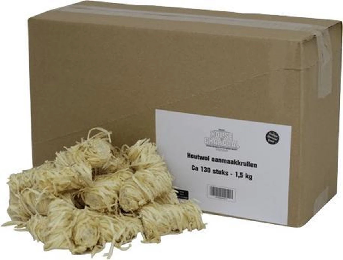 Merkloos Aanmaakkrullen Houtwol 130 Stuks 1,5kg FSC® 3 Merkloos Aanmaakkrullen Houtwol 130 Stuks 1,5kg FSC®
