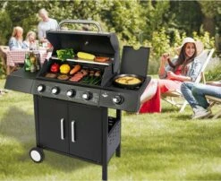 El Fuego San Angelo 4.1 Gasbarbecue - 5 Branders - Zwart -Barbecues Winkel 1200x979